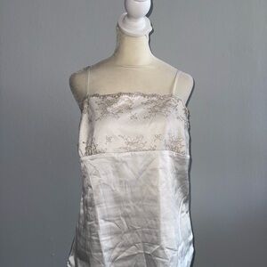 New York & Company White Satin Camisole